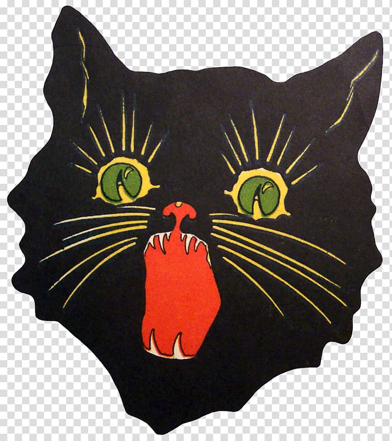 Black cat Art Painting Illustration, Cat transparent background PNG clipart