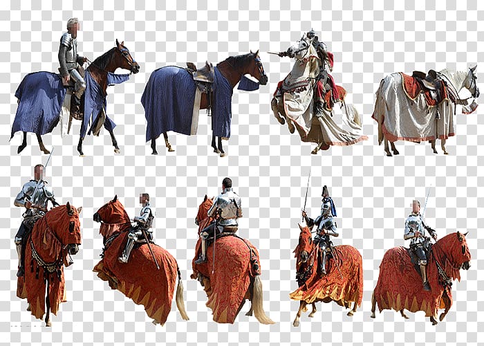 Middle Ages Knight Horse Cavalry Body armor, European Knight transparent background PNG clipart