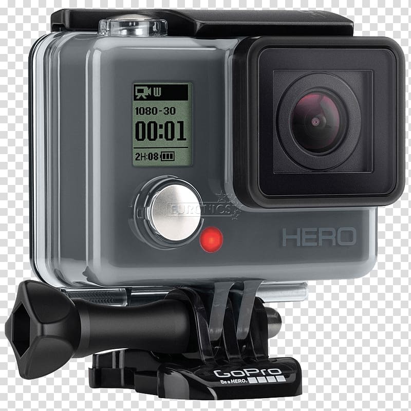gray GoPro Hero action camera, Gopro Hero Cam transparent background PNG clipart