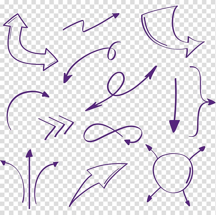 Drawing Arrow, Purple painted arrow Collection transparent background PNG clipart