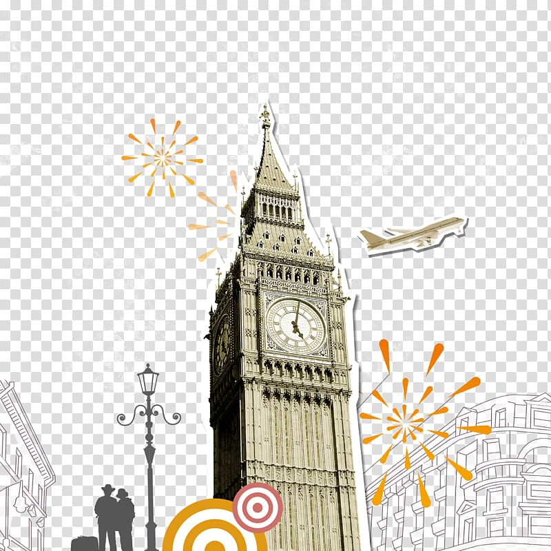 Big Ben , Big Ben London Illustration, British Tourist transparent background PNG clipart