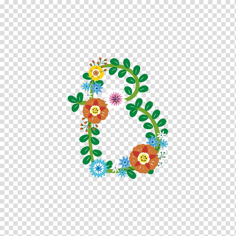 Letter Adobe Illustrator, Wreath letter b transparent background PNG clipart