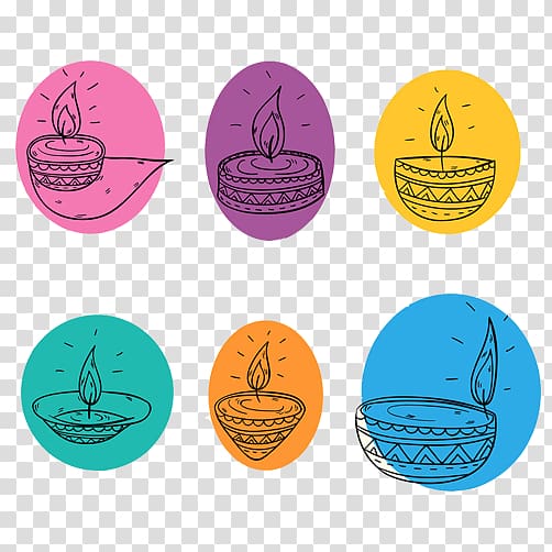 , Hand-painted decorative candle line drawing Figure Collection transparent background PNG clipart