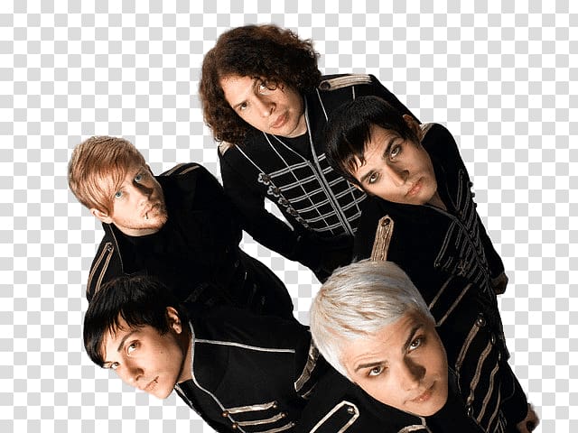 My Chemical Romance band looking up, My Chemical Romance Top View transparent background PNG clipart