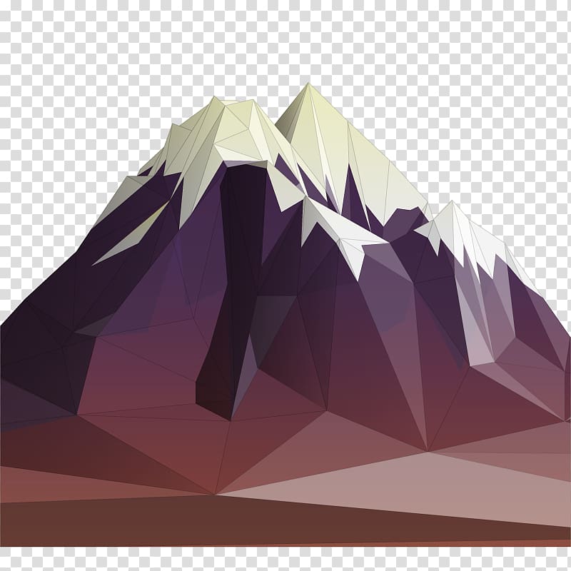black and white mountain , Mountain Polygon Euclidean Gradient, Cartoon Mountains transparent background PNG clipart