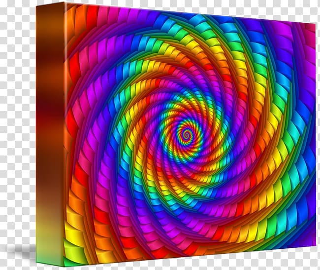 Spiral Fractal art Rainbow Psychedelic art, rainbow transparent background PNG clipart