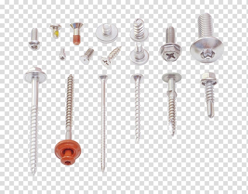 Fastener Self-tapping screw Stainless steel ISO metric screw thread, metal screw transparent background PNG clipart