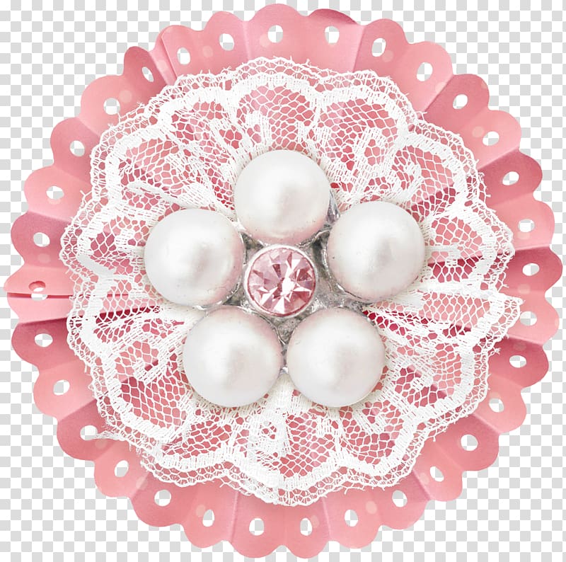 Paper Pink Material, pearls transparent background PNG clipart