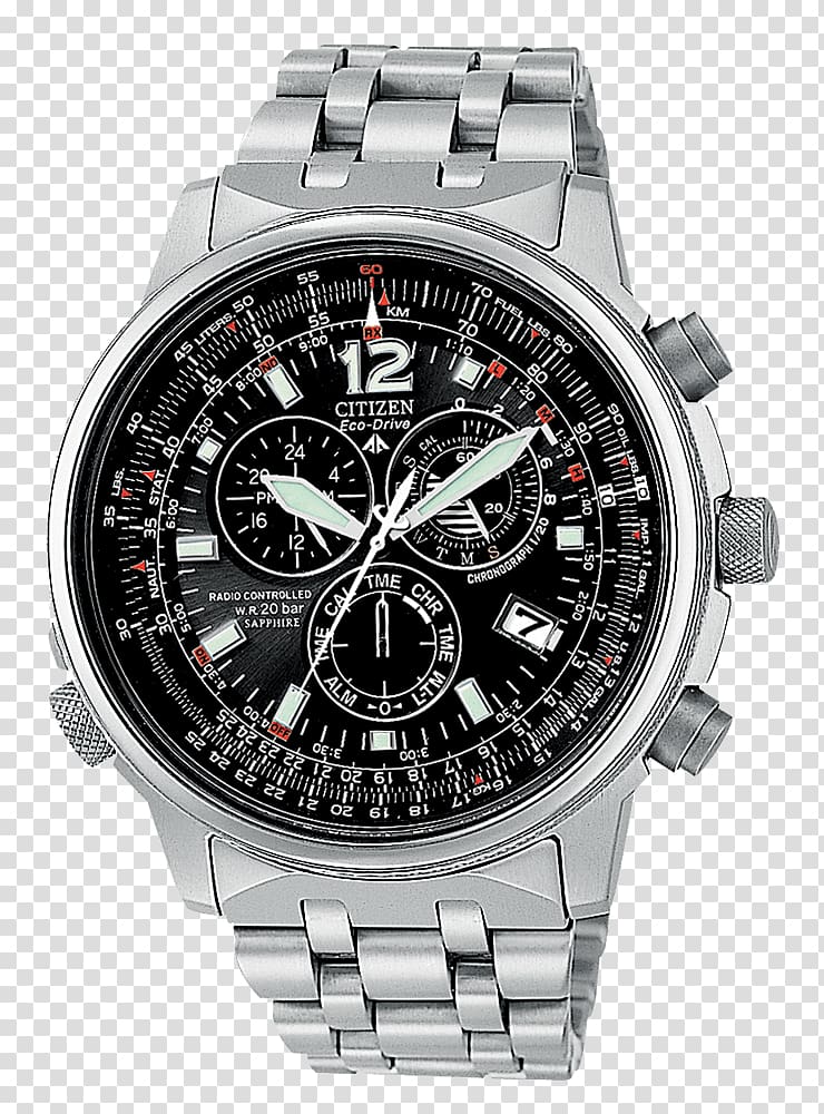 Citizen Men\'s Eco-Drive Skyhawk A-T Watch Citizen Holdings Radio clock, watch transparent background PNG clipart