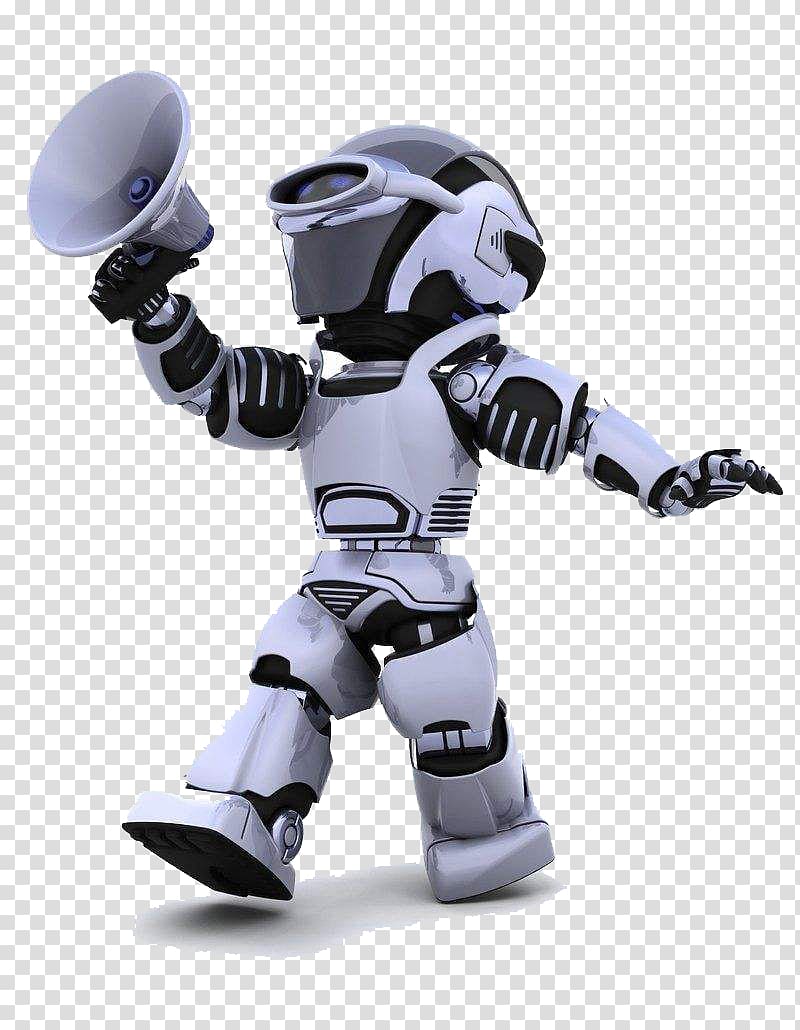 Robot Cyborg Illustration, Robot HD with a horn transparent background PNG clipart