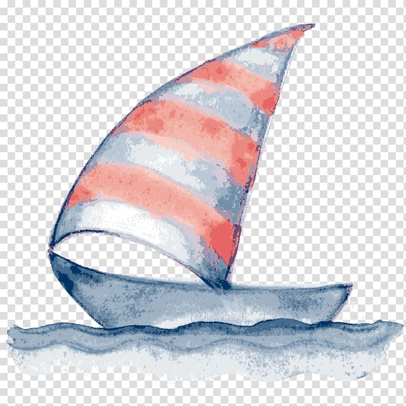 pink and gray striped sailboat , Watercolor painting Drawing Sailing ship Sailboat, Watercolor sailboat transparent background PNG clipart