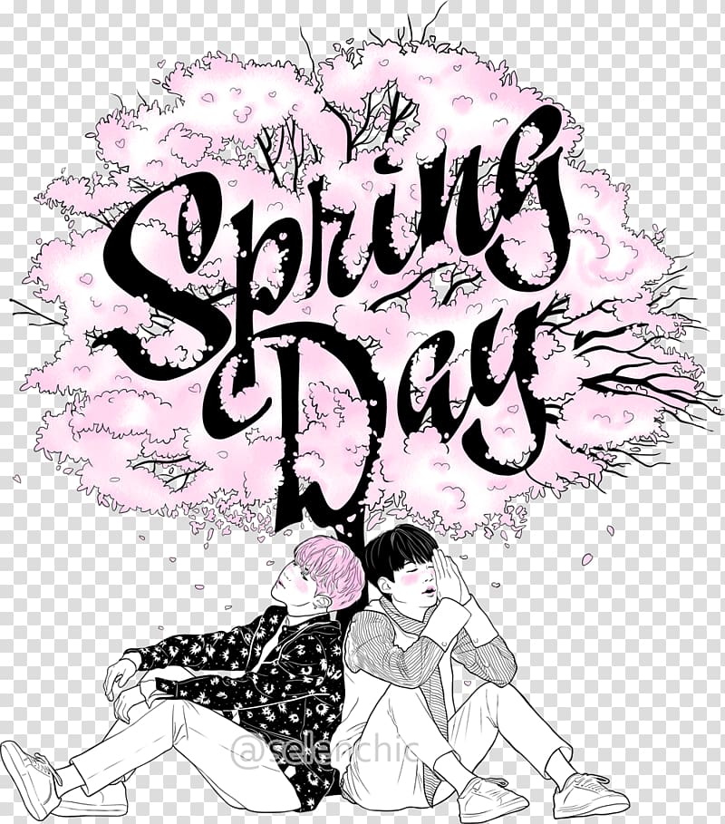 Spring Day, Japanese Version Illustration , Bts logo transparent background PNG clipart
