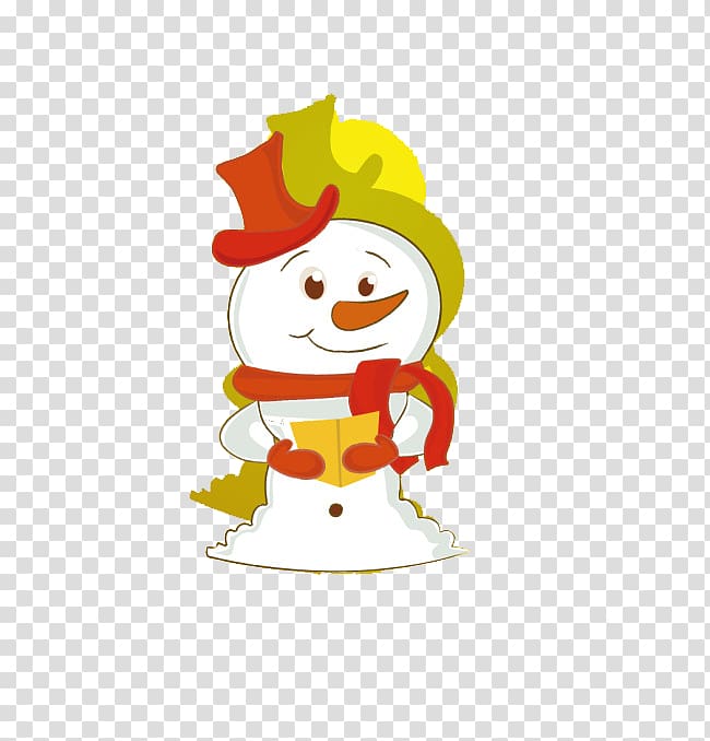 Santa Claus Christmas New Year Happiness Greeting card, Cute cartoon snowman transparent background PNG clipart