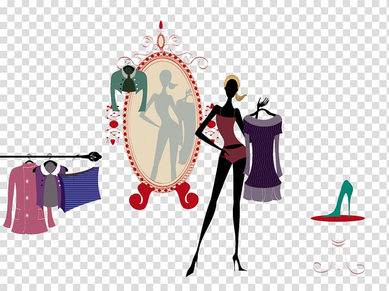 Fashion High-definition television Model , Mirror before the test equipment transparent background PNG clipart