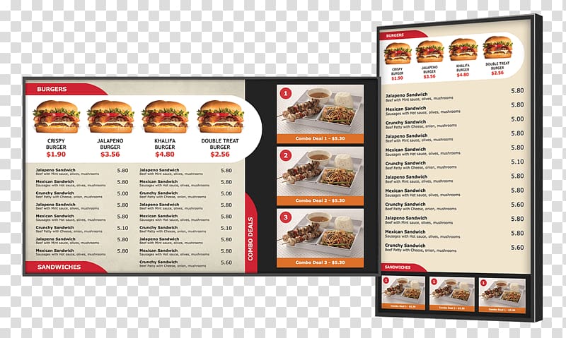Fast food Menu Restaurant Papa John\'s Digital Signs, restaurant menu transparent background PNG clipart