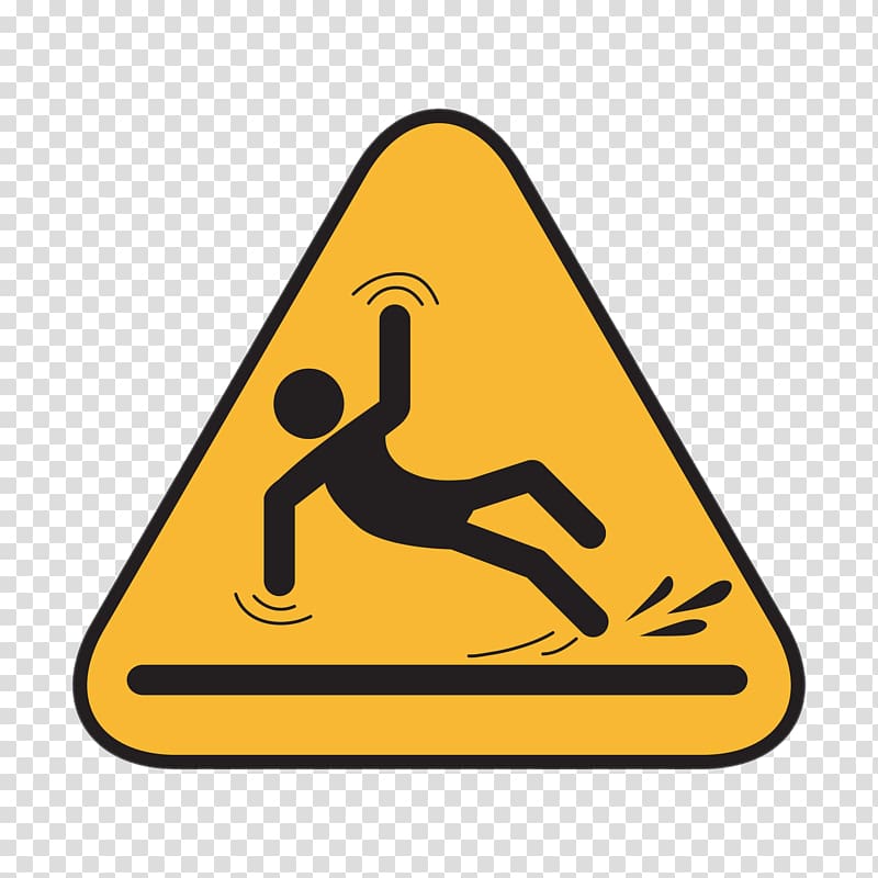 slippery signage , Wet floor sign Slip and fall Business Warning sign, accident transparent background PNG clipart