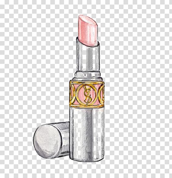 pink lipstick illustration, Chanel Lipstick Cosmetics Yves Saint Laurent Drawing, Lipstick transparent background PNG clipart