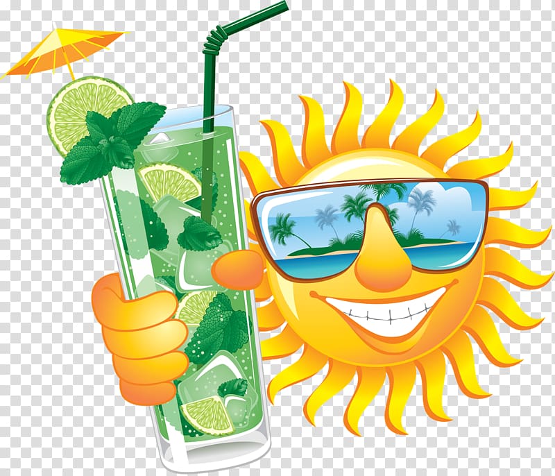 Cocktail Fizzy Drinks Mojito Caipirinha Smiley, cool transparent background PNG clipart