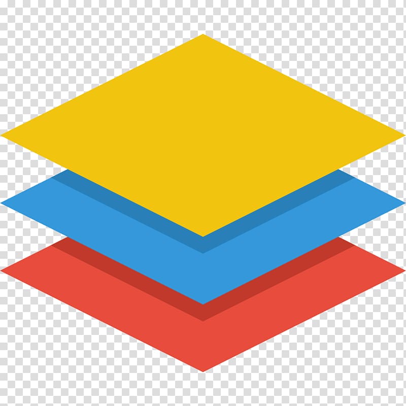 yellow, blue, and red illustration, square angle logo pattern, Layers transparent background PNG clipart