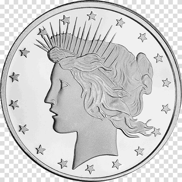 Peace dollar Silver coin Bullion coin, silver coin transparent background PNG clipart