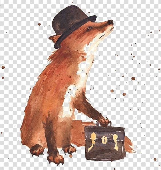 Art Fox Painting Drawing, fox transparent background PNG clipart