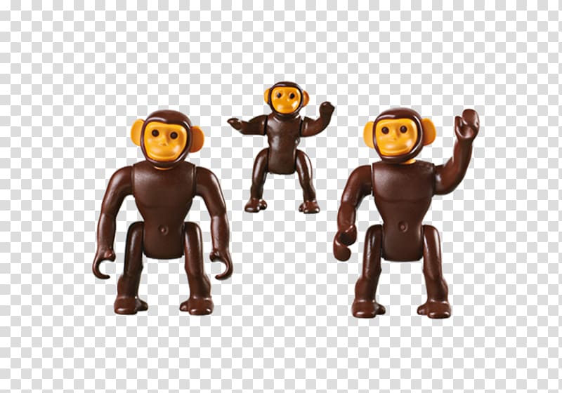 Playmobil Chimpanzee Family Toy Playmobil Chimpanzee Family Playmobil, Chimpanzee Family 6650, lego friends animals combined transparent background PNG clipart