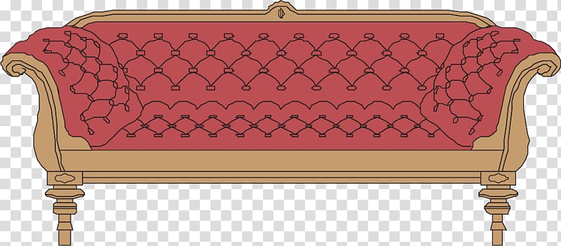Loveseat Table Couch, painted red sofa transparent background PNG clipart