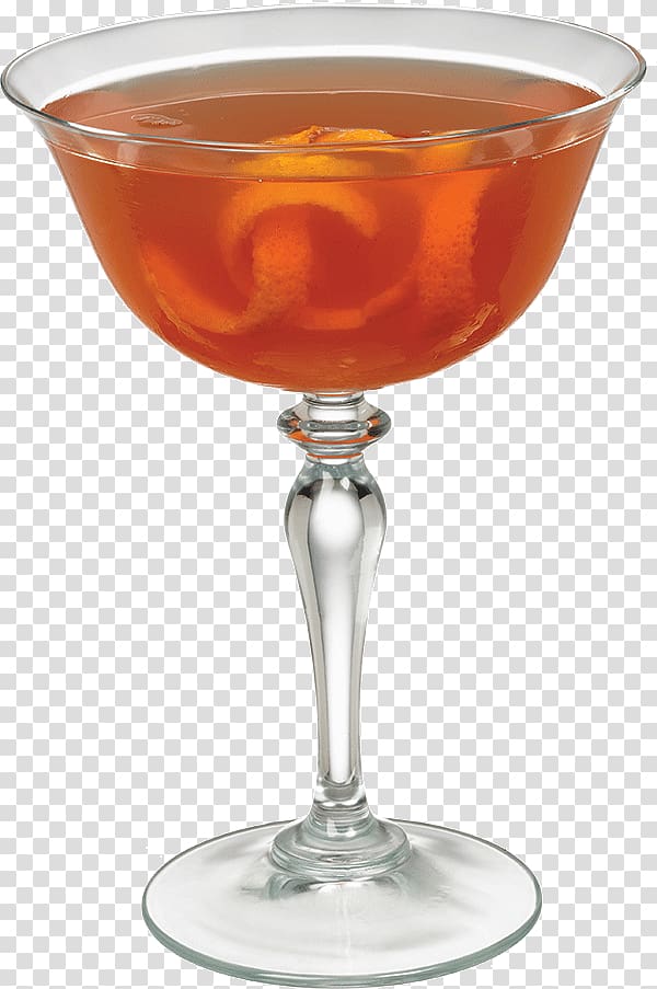 Sour Rye whiskey Cocktail Wine glass Manhattan, blood orange juice transparent background PNG clipart