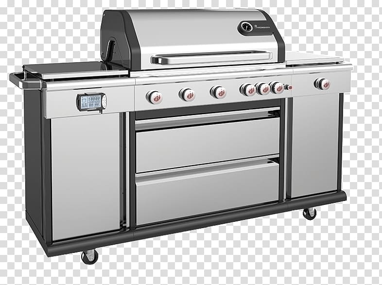 Barbecue Grilling Landmann Triton 3 12930, Barbeque grill, gas, 2925 sq. cm, silver Landmann Triton 2 12901, Barbeque grill, gas, 1056 sq. cm, silver Landmann dorado 31401, Barbeque grill, charcoal, 2352 sq. cm, barbecue transparent background PNG clipart