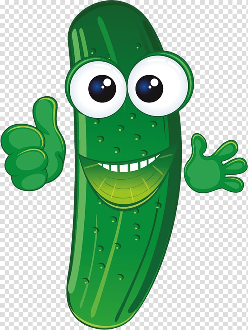 Pickle , Cartoon Cucumber, Smiling cucumber transparent background PNG
