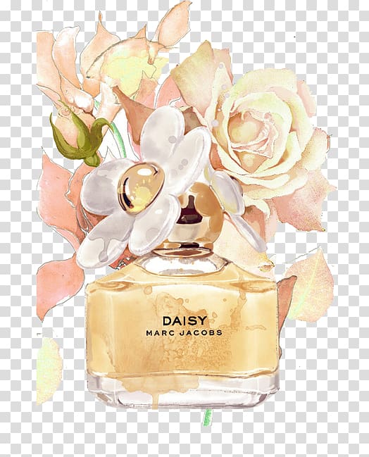 Daisy by Marc Jacobs perfume bottle illustration, Perfume Bottle, perfume transparent background PNG clipart