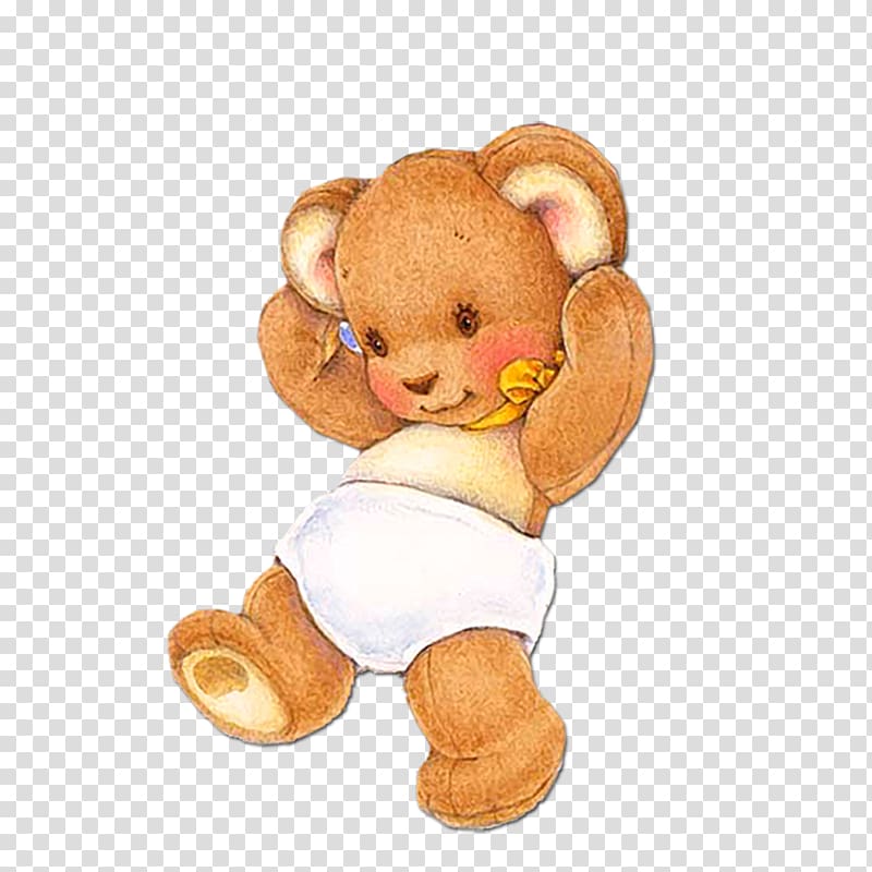 Teddy bear Stuffed toy, Color cartoon bear transparent background PNG clipart