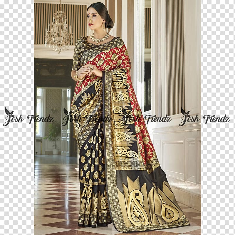 Zari Banarasi sari Art silk Dress, ethnic clothing transparent background PNG clipart