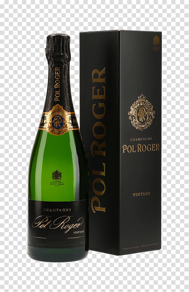 Champagne Wine Pol Roger Millesima Bottle, champagne transparent background PNG clipart