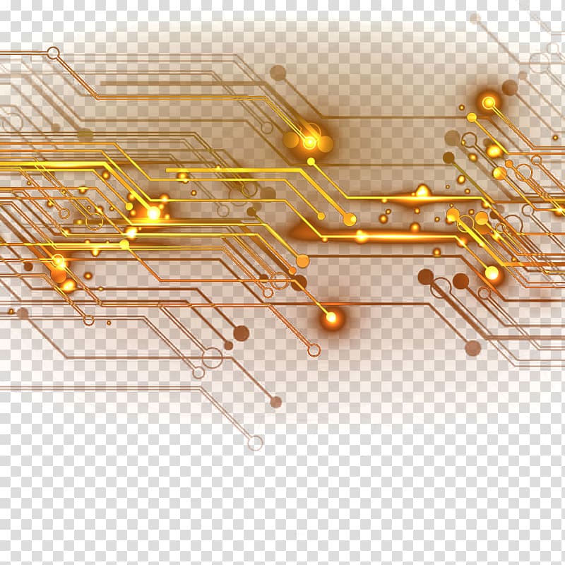 gold circuit , Integrated circuit Electronic circuit, Gold chip lines transparent background PNG clipart