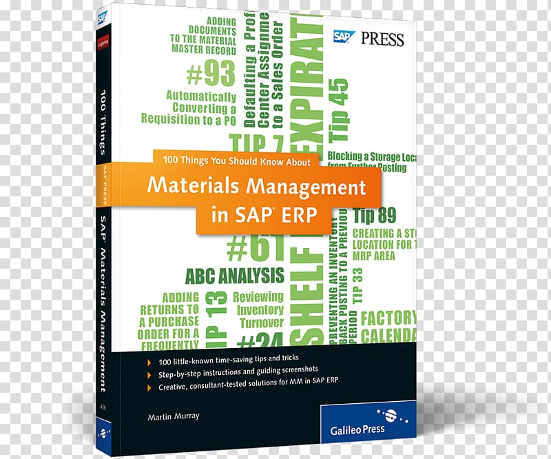 100 Things You Should Know about Materials Management in SAP ERP Procurement with SAP MM: Practical Guide ; [details the Most-used Procurement Business Processes in the Day-to-day Use of Materials Management in SAP ; Lists Important Steps Users Will Follo, sap material transparent background PNG clipart