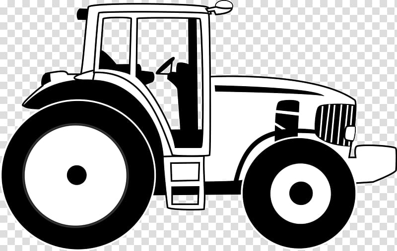 John Deere Tractor Black and white , Tractor Silhouette transparent background PNG clipart