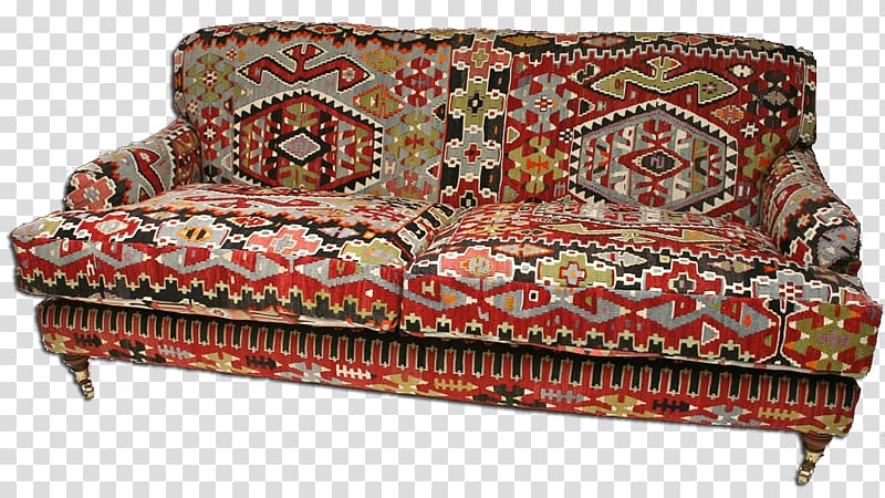 Loveseat Sofa bed Couch Kilim Carpet, bohemian gypsy curtains transparent background PNG clipart