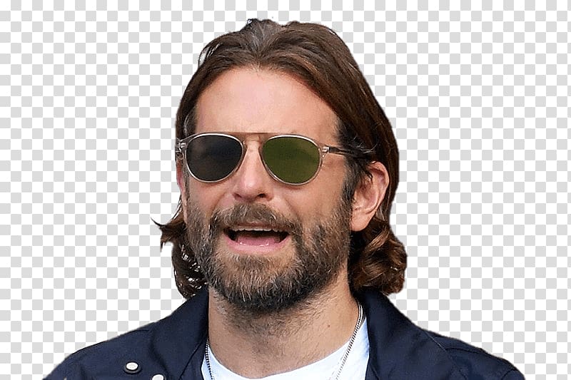 man wearing sunglasses and black collared shirt, Bradley Cooper With Beard transparent background PNG clipart