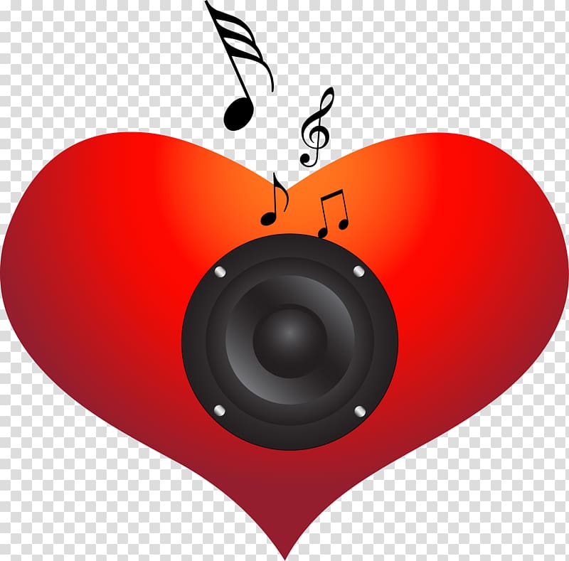 Music Sound Heart, musical elements transparent background PNG clipart