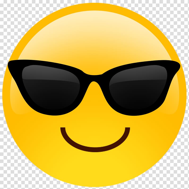 Emoji Smiley Smirk Sunglasses, Emoji transparent background PNG clipart