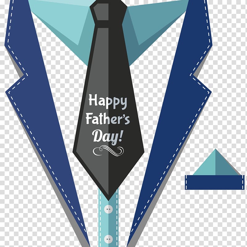 black and blue nectie happy father's day illustration, Youth Day (in China) Child Father , Father\'s Day transparent background PNG clipart