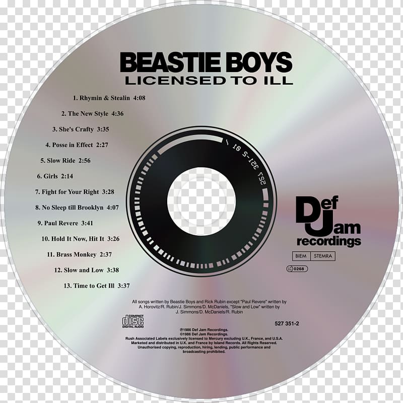 Compact disc Licensed to Ill Beastie Boys Anthology: The Sounds of Science Album, ill boy transparent background PNG clipart