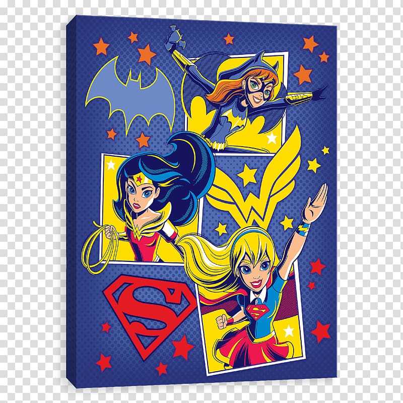 Wonder Woman Batgirl Supergirl Canvas DC Comics, Metallic SuperMan Logo transparent background PNG clipart