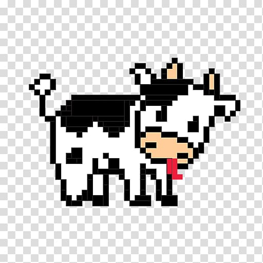 Pixel art Cross-stitch Bead Drawing, dairy cow graphic transparent background PNG clipart