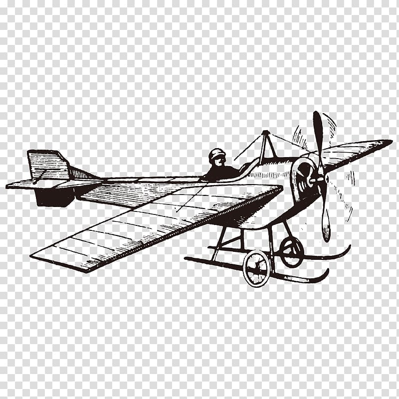 Airplane Drawing Antique aircraft Postcard, Aircraft,Hand Painted transparent background PNG clipart