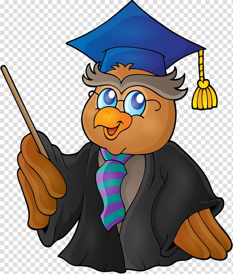 Teacher Can Illustration, owl transparent background PNG clipart