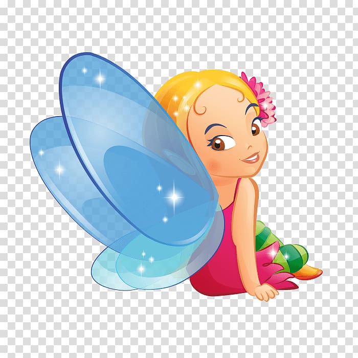 The Fairy with Turquoise Hair Sticker Child Elf, mushroom transparent background PNG clipart
