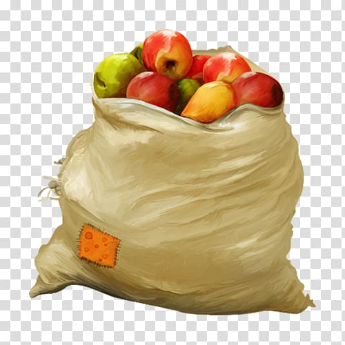 , A bag of apples transparent background PNG clipart