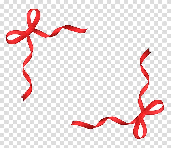Red ribbon , Red Ribbon Border transparent background PNG clipart